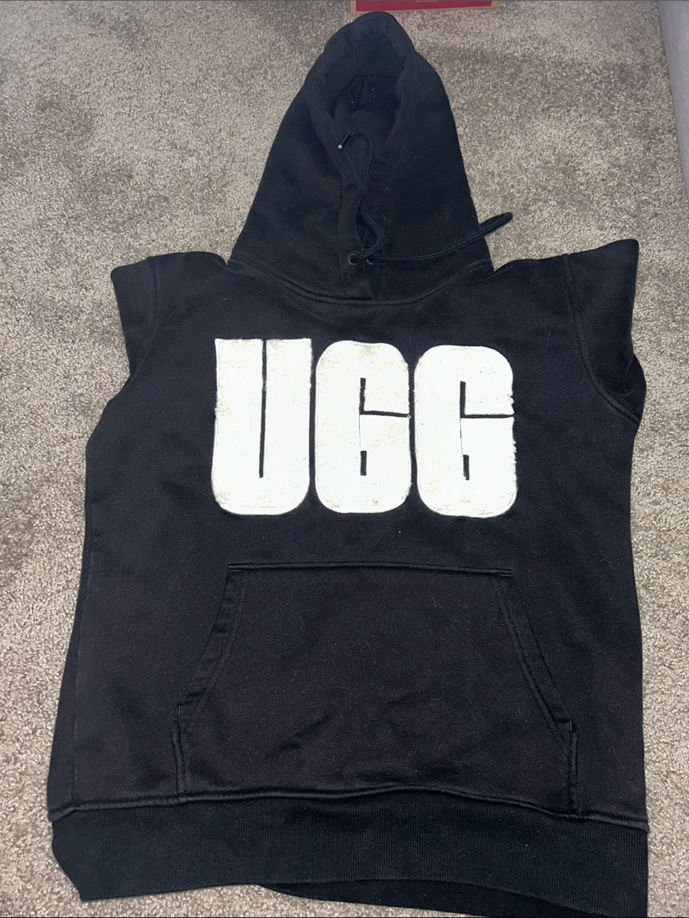 UGG Black Hoodie with White Logo Pullover